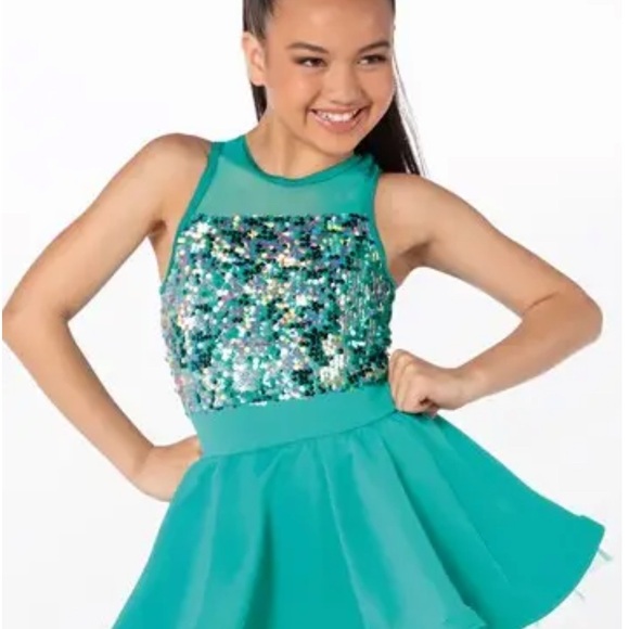 Weissman Teal Extra Small Child Jazz Tap Dance Costume - Picture 1 of 4